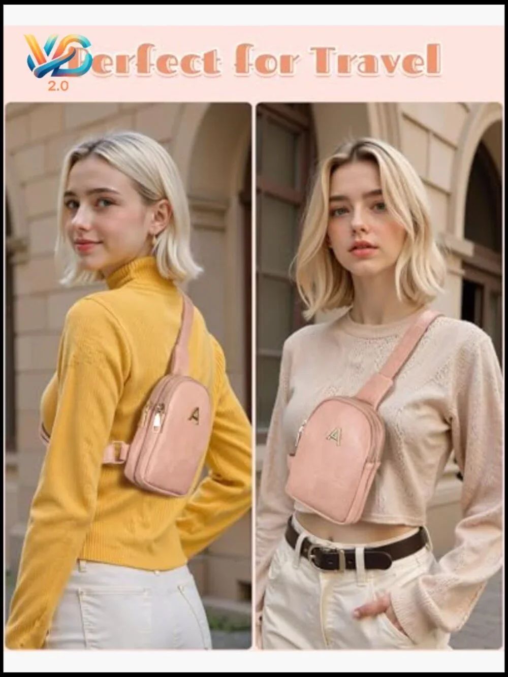 Personalized Initial Sling Crossbody Bag for Girls Teen